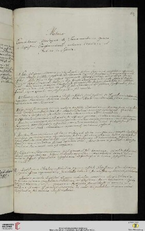 Material- und Thesensammlung: Materia. Exercitationis theologicæ de Sácramentis in genere et de Baptismo, Confirmatione, extrema Unctione et Ordine in Specie