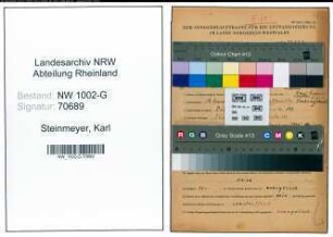 Entnazifizierung Karl Steinmeyer, geb. 19.02.1899 (Oberregierungsrat)