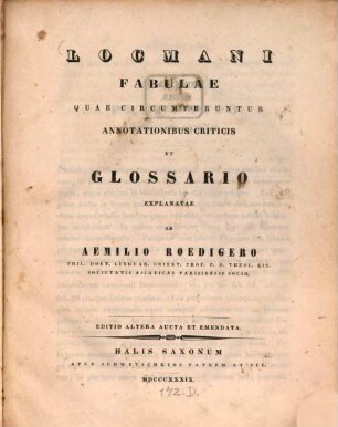 Locmani Fabulae quae circumferuntur
