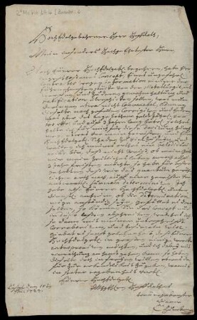 Brief von Carl Zumbe an Christoph Enoch Buchta
