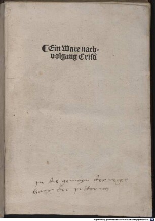 Ein Ware nachvolgung Cristi