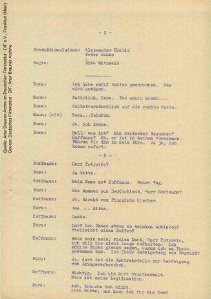 Dialogliste (Auszug)
