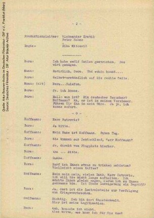 Dialogliste (Auszug)