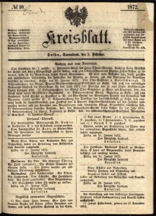Ausgabe vom Samstag, den 03. Februar 1872.