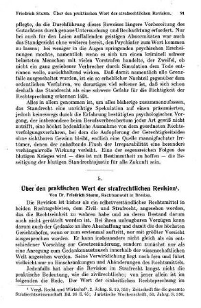 91-96, Über den praktischen Wert der strafrechtlichen Revision