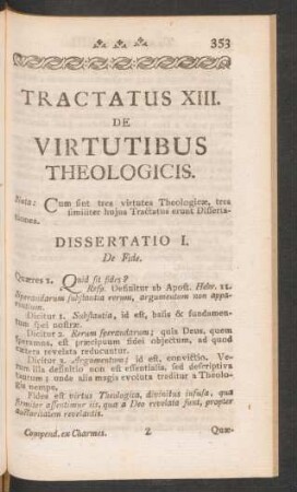 Tractatus XIII. De Virtutibus Theologicis.