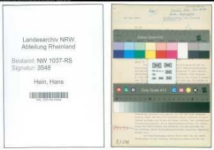 Entnazifizierung Hans Hein , geb. 02.06.1897 (Landgerichtsrat)