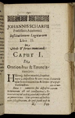 Liber II. De Modo & forma enunciandi.