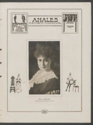 [Fotografía de] Mme. Auzuy, esposa del Representante de Francia