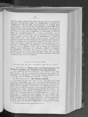 Sitzung am 12. März 1912.
