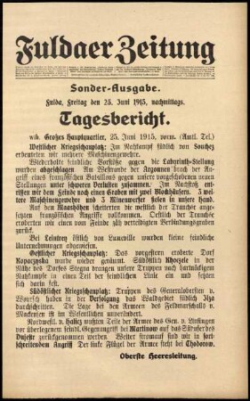 Ausgabe vom Freitag, den 25. Juni 1915.