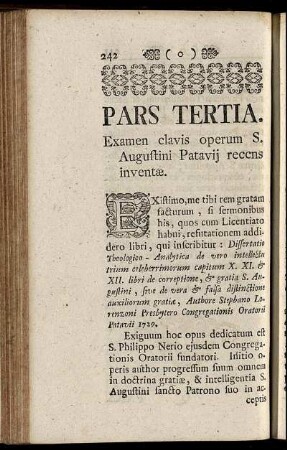 Pars Tertia. Examen clavis operum ...