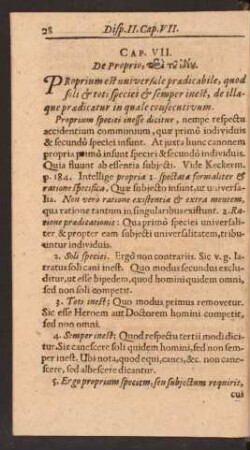 Cap. VII. De Proprio, [...]