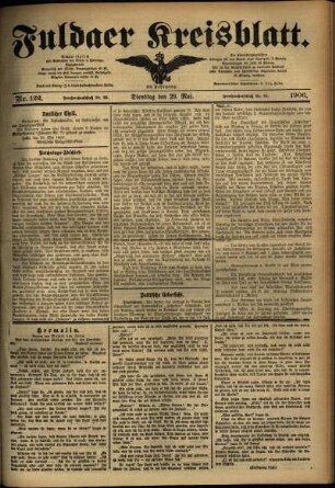 Zweite Ausgabe vom Dienstag, den 29. Mai 1906.