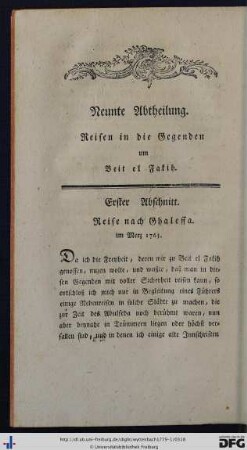 Neunte Abtheilung. Reisen in die Gegenden um Beit el Fakih.