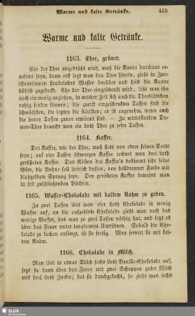 Warme und kalte Getränke