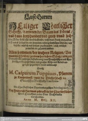 Lust-Garten heiliger göttlicher Schrifft