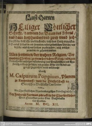 Lust-Garten heiliger göttlicher Schrifft