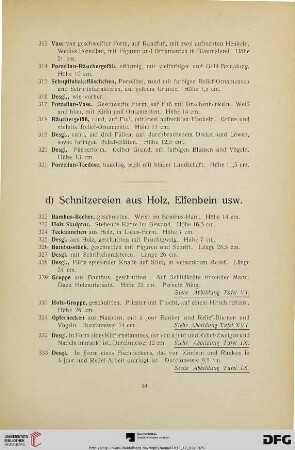 Schnitzereien aus Holz, Elfenbein (Nr. 322-339)