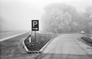 Ettenheim: Parkplatz; Schild im Nebel