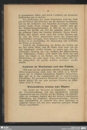 Auswerten der Waschwässer nach dem Fixieren