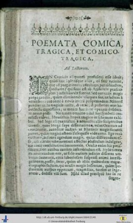 Poemata comica, tragica et comicotragica.