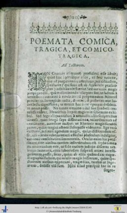 Poemata comica, tragica et comicotragica.