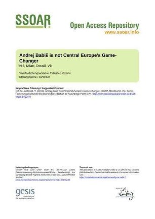 Andrej Babiš is not Central Europe's Game-Changer