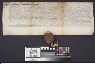 Babenhausen: Philipp Graf v. Hanau verkauft dem Heinrich Groschlag eine Rente aus der Kellerei Babenhausen.