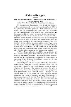 Die Katechetischen Lehrstücke im Mittelalter : eine methodologische Studie