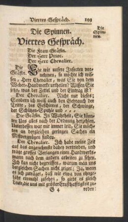 Die Spinnen. Viertes Gespraech.