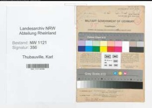 Entnazifizierung Karl Thubauville , geb. 18.06.1914 (Verwaltungsangestellter)