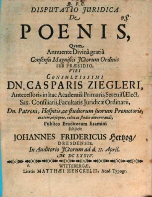 Disp. iur. de poenis