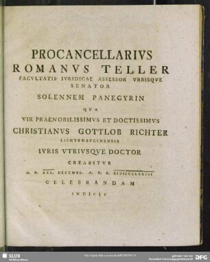 Proncancellarius Romanus Teller