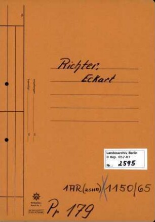 Personenheft Eckart Richter (*30.01.1910), SS-Untersturmführer