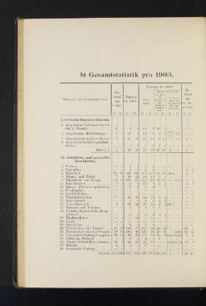 b) Gesamtstatistik