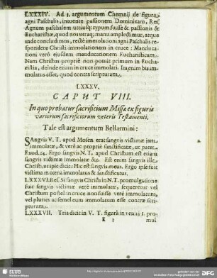 Caput VIII. In quo probatur sacrificium Missae ex figurie variorum sacrificiorum veteris Testamenti