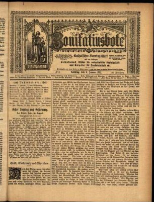 Erste Ausgabe vom Sonntag, den 08. Januar 1911.