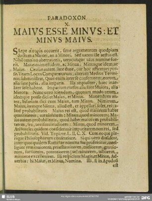 Paradoxon X. Maius Esse Minus: Et Minus Maius