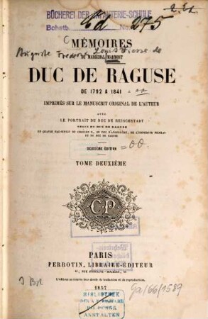 Mémoires du Maréchal Marmont, Duc de Raguse : de 1792 à 1841 ; imprimés sur le manuscrit original de l'auteur. 2