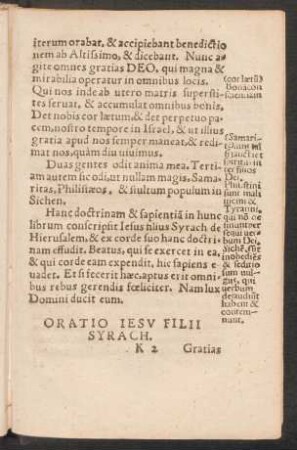 Oratio Iesu Filii Syrach.