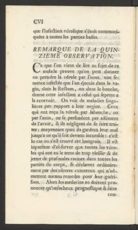 Remarque De La Quinzieme Observation