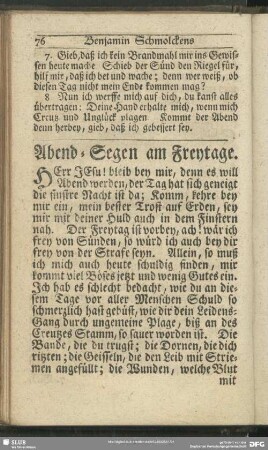 Abend-Segen am Freytage