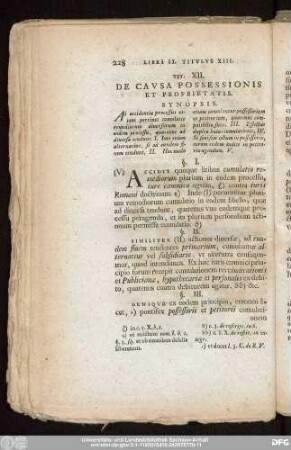 Tit. XII. De Causa Possessionis Et Proprietatis.