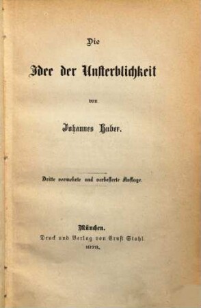 Die Idee der Unsterblichkeit
