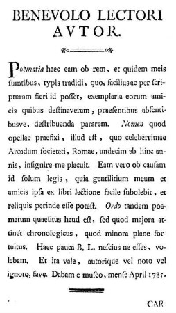 Benevolo Lectori Avtor.