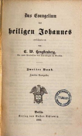 Das Evangelium des heiligen Johannes, 2
