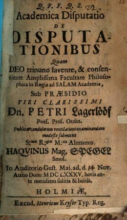 Acad. disp. de disputationibus