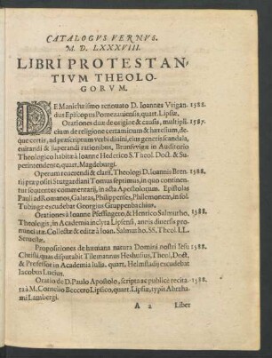 Libri Protestantium Theologorum.