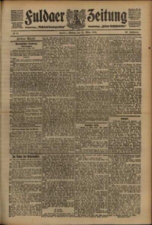 Erste Ausgabe vom Montag, den 15. März 1909.